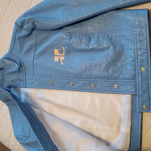 Courregès Vintage Vinyl Cropped Jacket Baby Blue - Picture 6 of 7